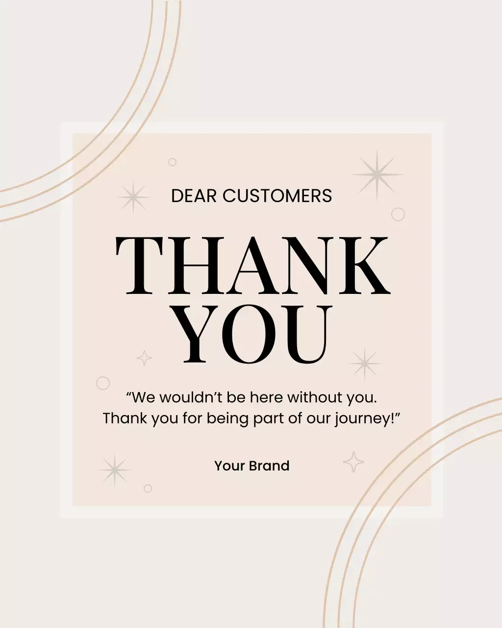 Kartu Undangan Terima Kasih Elegan Beige