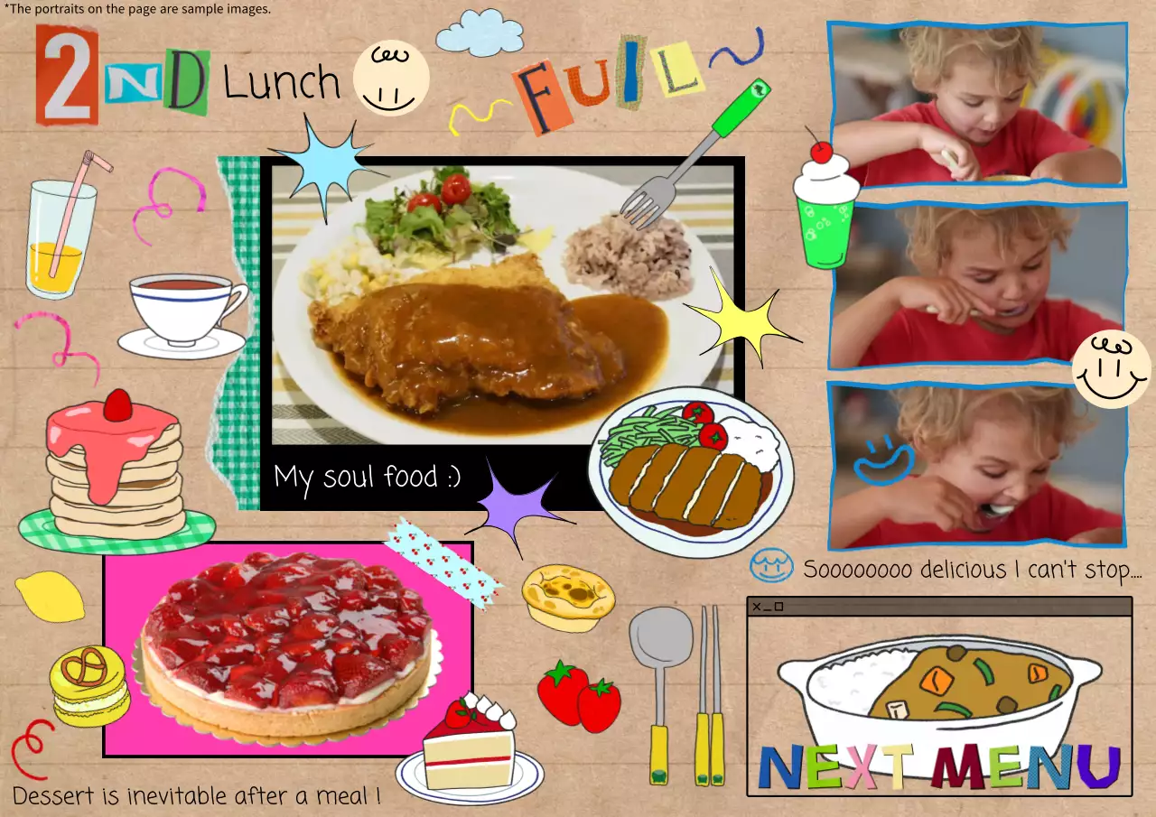 Colorful Retro Mukbang Diary Storybook