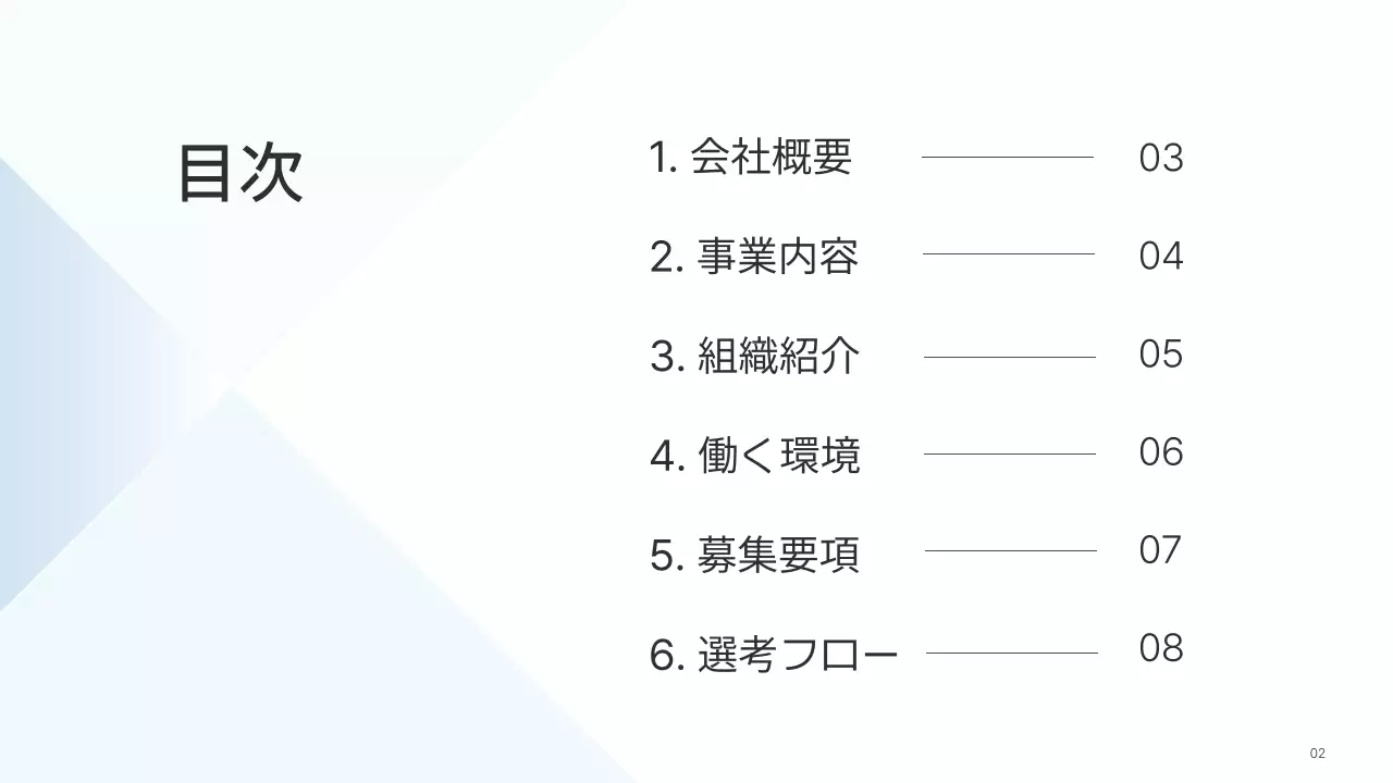 青 シンプル 採用 案内 プレゼンテーション