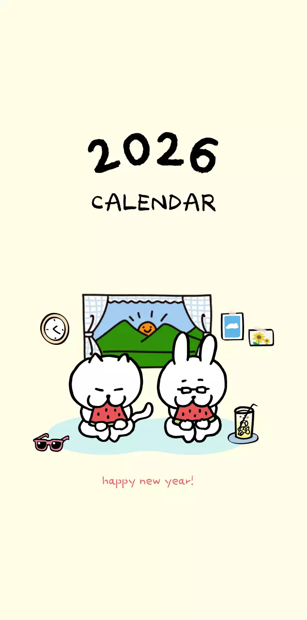 아이보리 아기자기한 일상 달력