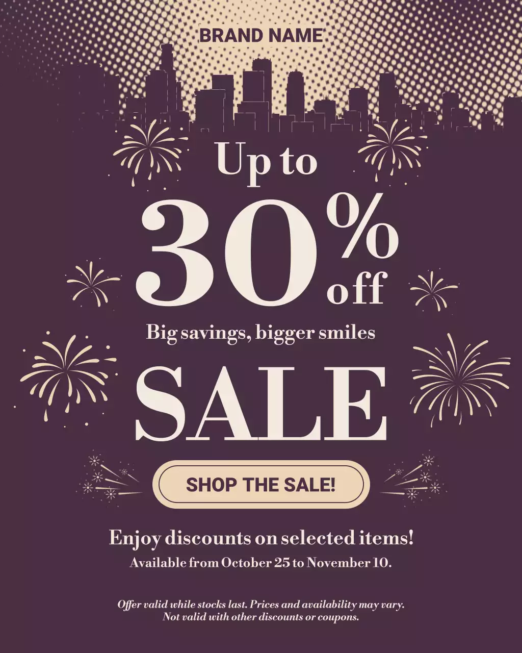 Potret Instagram Promosi Penjualan Retro Ungu