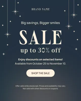 Potret Instagram Promosi Penjualan Elegan Hitam