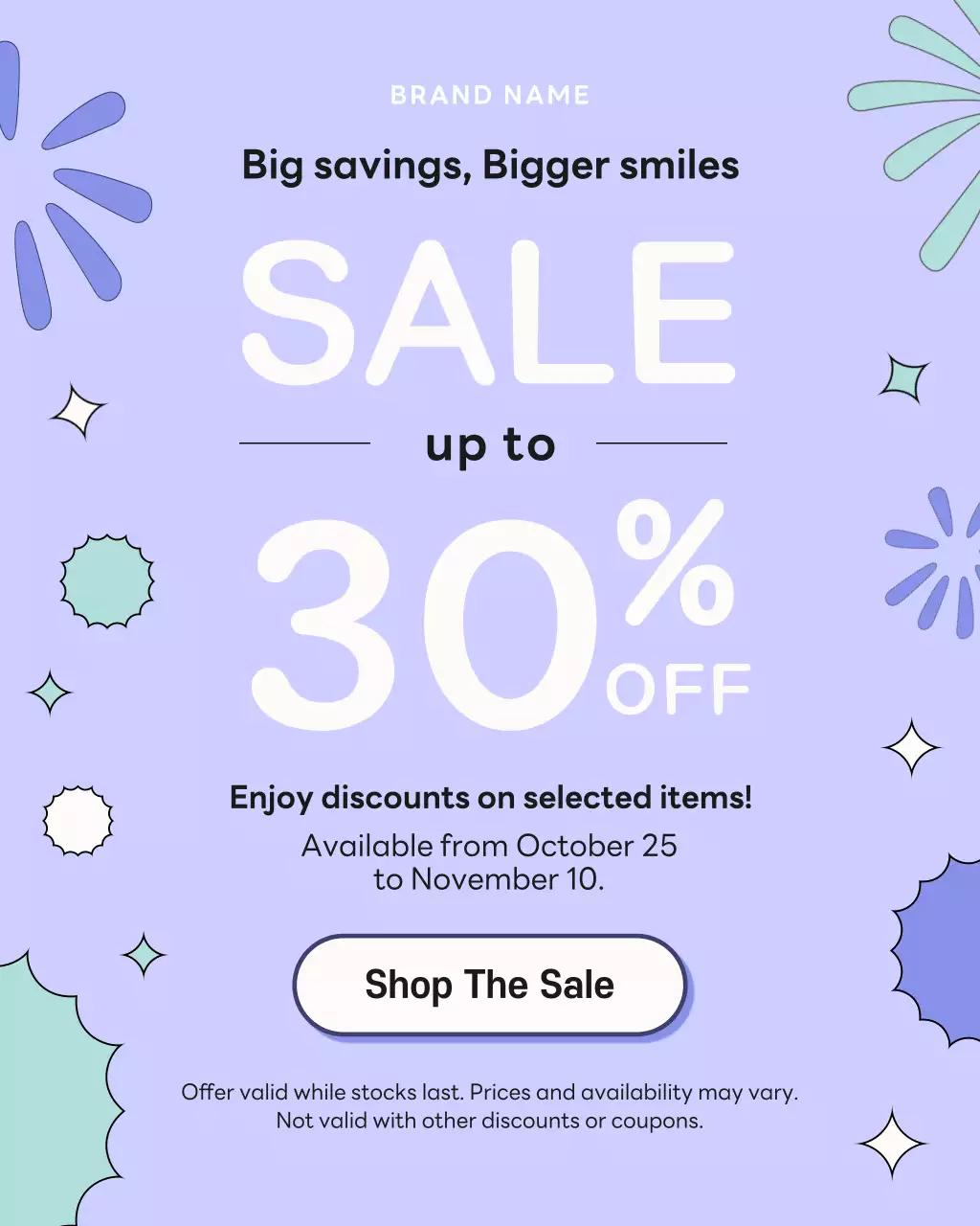 Potret Instagram Promosi Penjualan Trendi Ungu