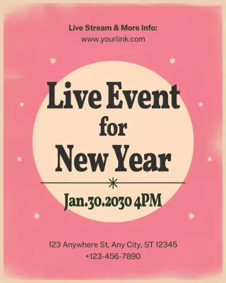 Pengumuman Acara Langsung Pink Retro Entrepreneur di Instagram Vertikal