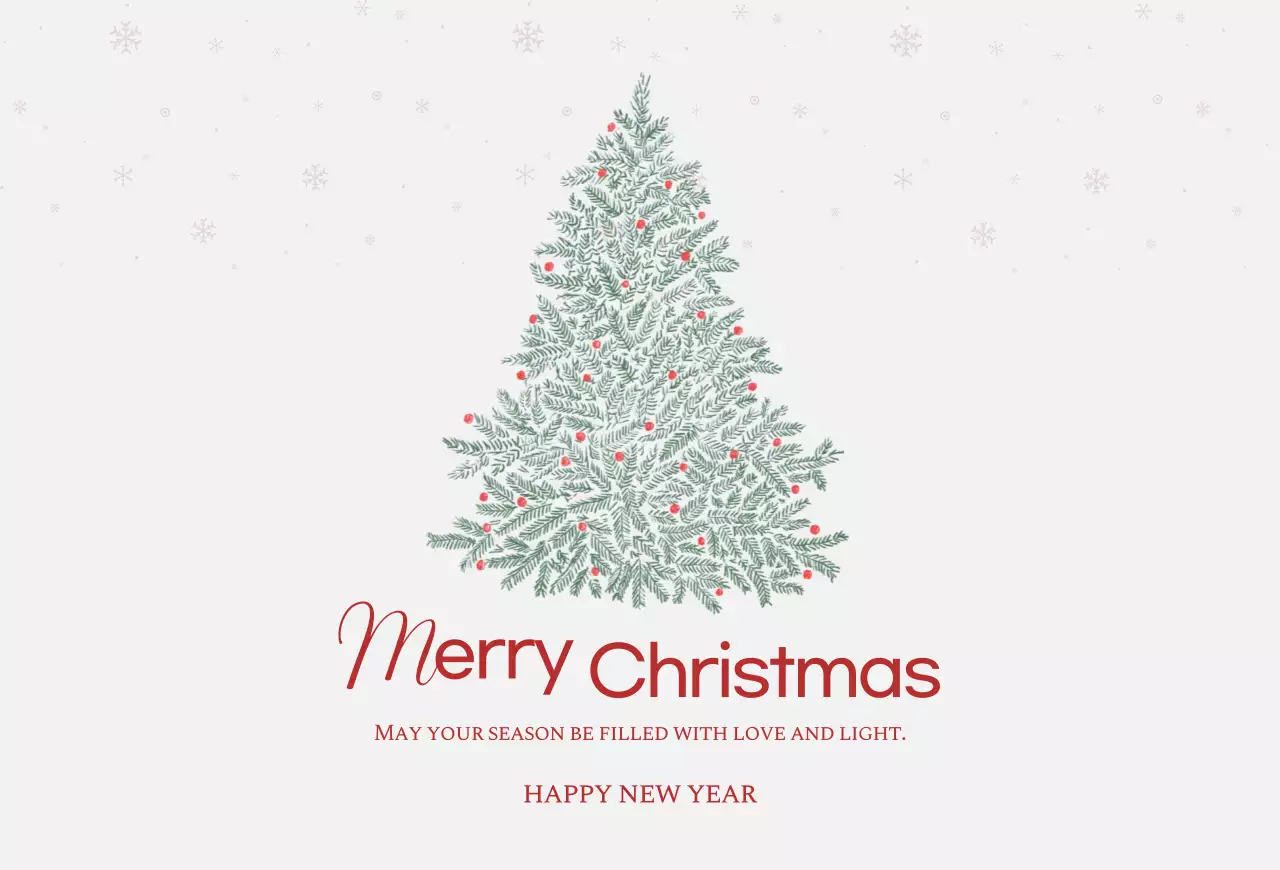 흰색 심플 크리스마스 엽서