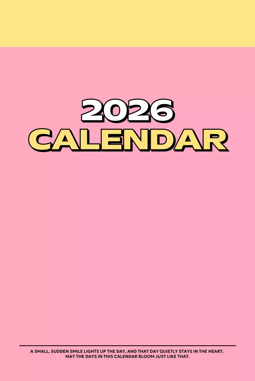 다양한 레트로 일러스트가 있는 화려한 캘린더 달력