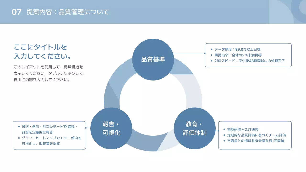 青 シンプル 施設 提案書