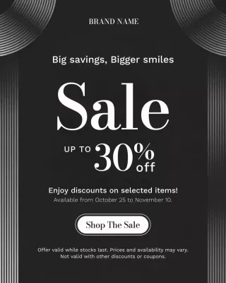 Potret Instagram Iklan Promosi Penjualan Modern Hitam