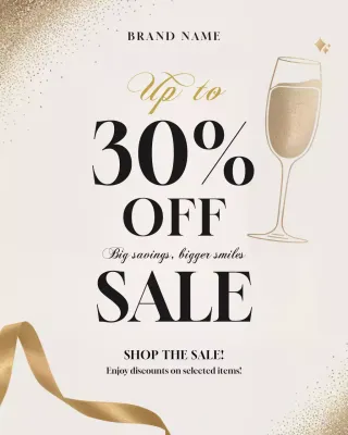 Potret Instagram Promosi Penjualan Elegan Emas