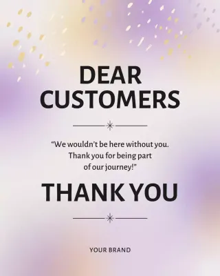 Pengumuman Pelanggan Ungu Elegan Postingan Instagram