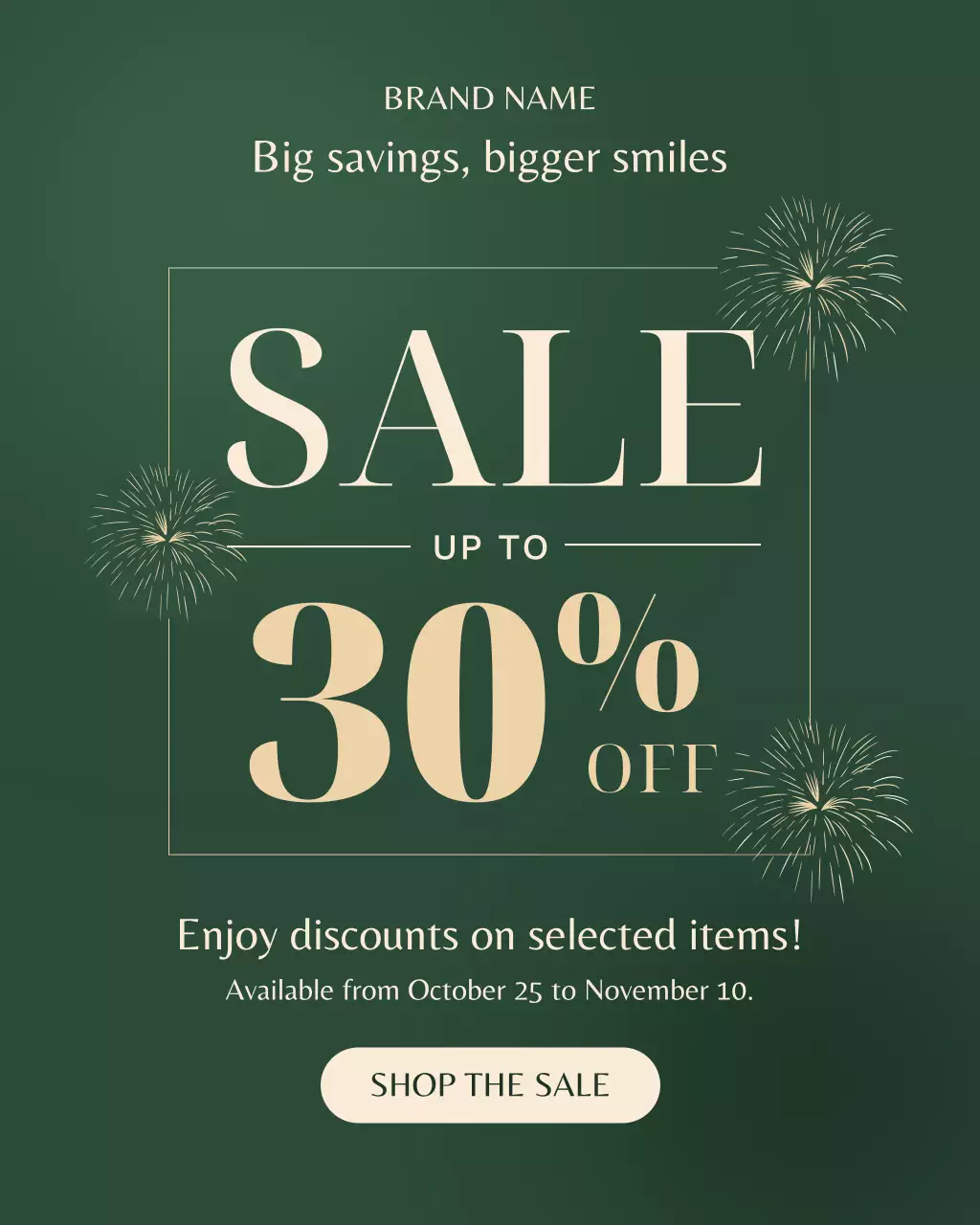 Potret Instagram Promosi Penjualan Elegan Hijau