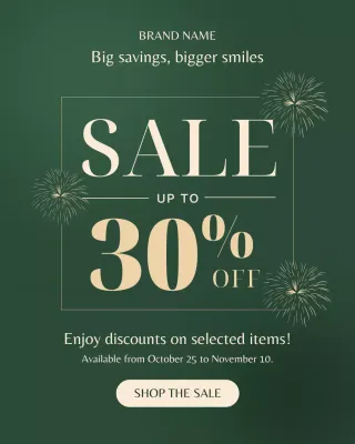 Potret Instagram Promosi Penjualan Elegan Hijau