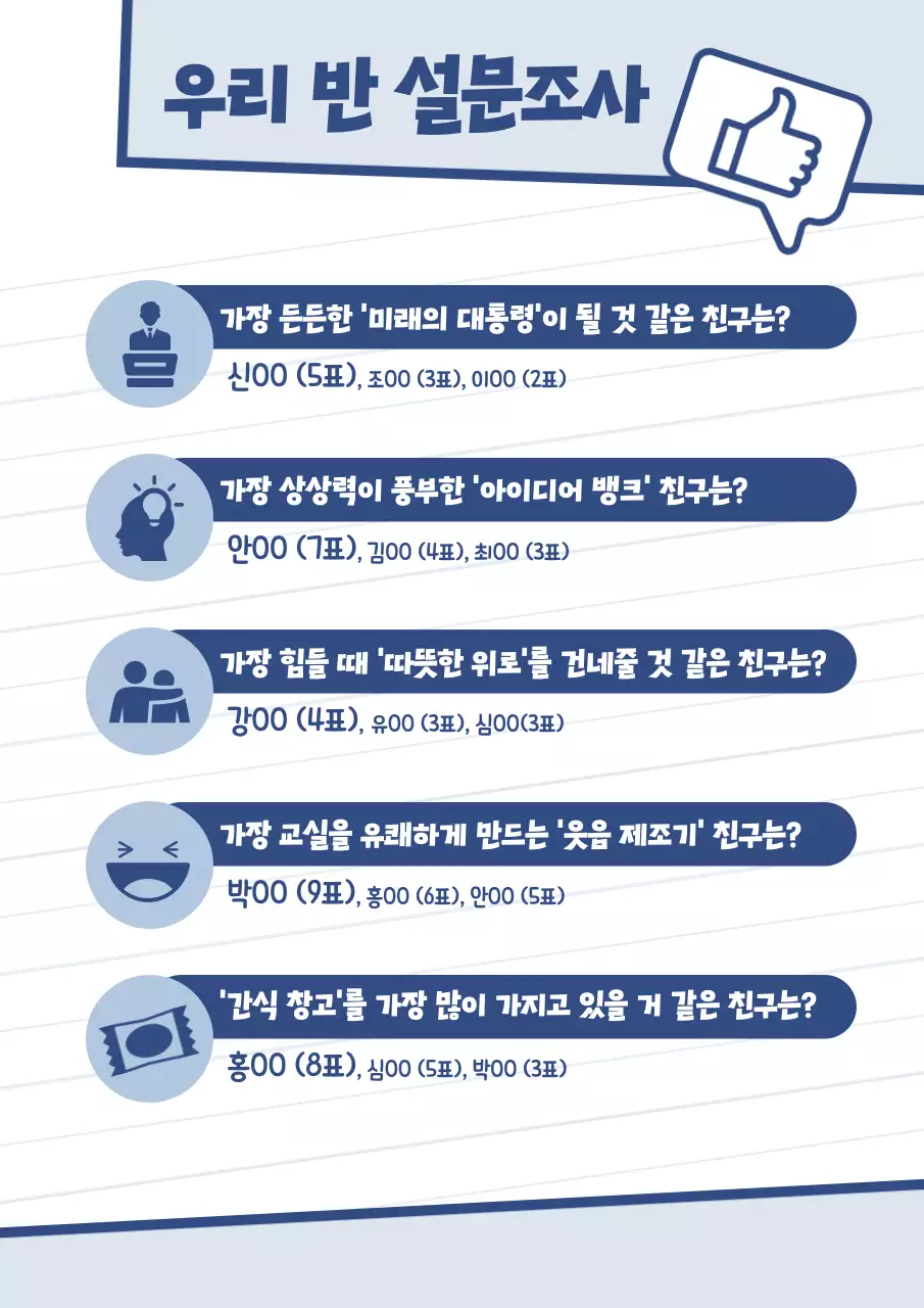 하늘색 심플 일러스트 학교 문집