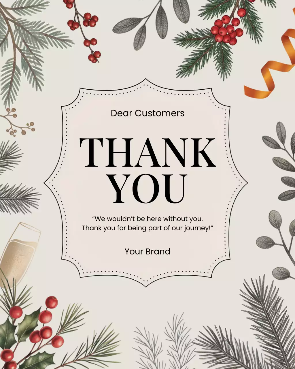 Kartu Ucapan Terima Kasih Elegan Beige Postingan Instagram