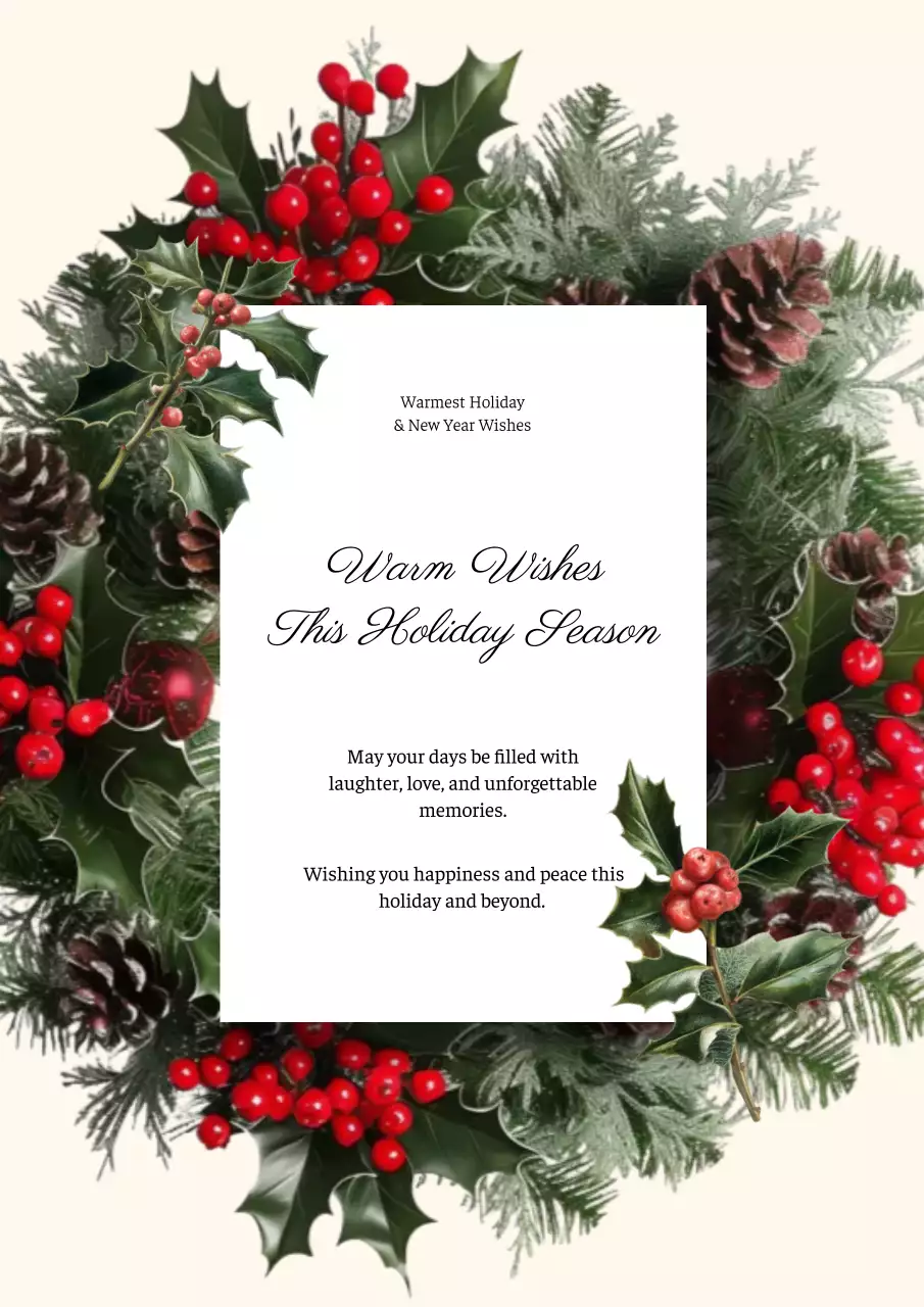 Green Traditional Holiday Greetings Card