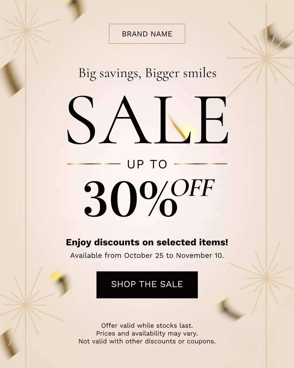 Potret Instagram Promosi Penjualan Elegan Beige