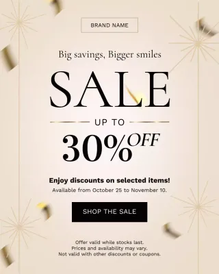 Potret Instagram Promosi Penjualan Elegan Beige