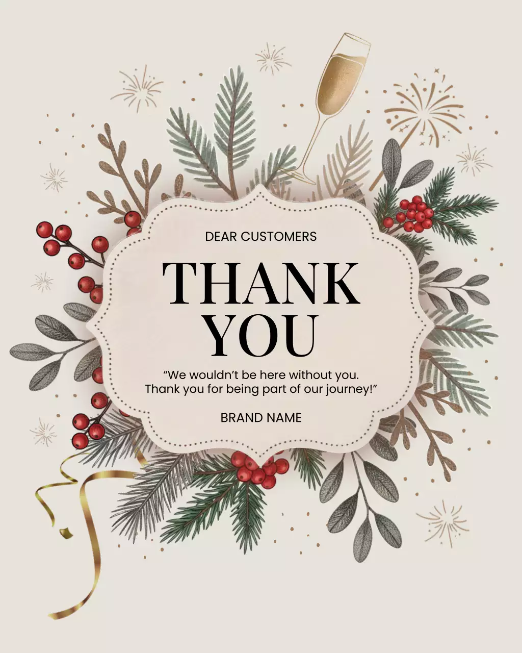 Kartu Ucapan Terima Kasih Elegan Beige Postingan Instagram