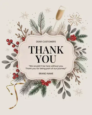 Kartu Ucapan Terima Kasih Elegan Beige Postingan Instagram