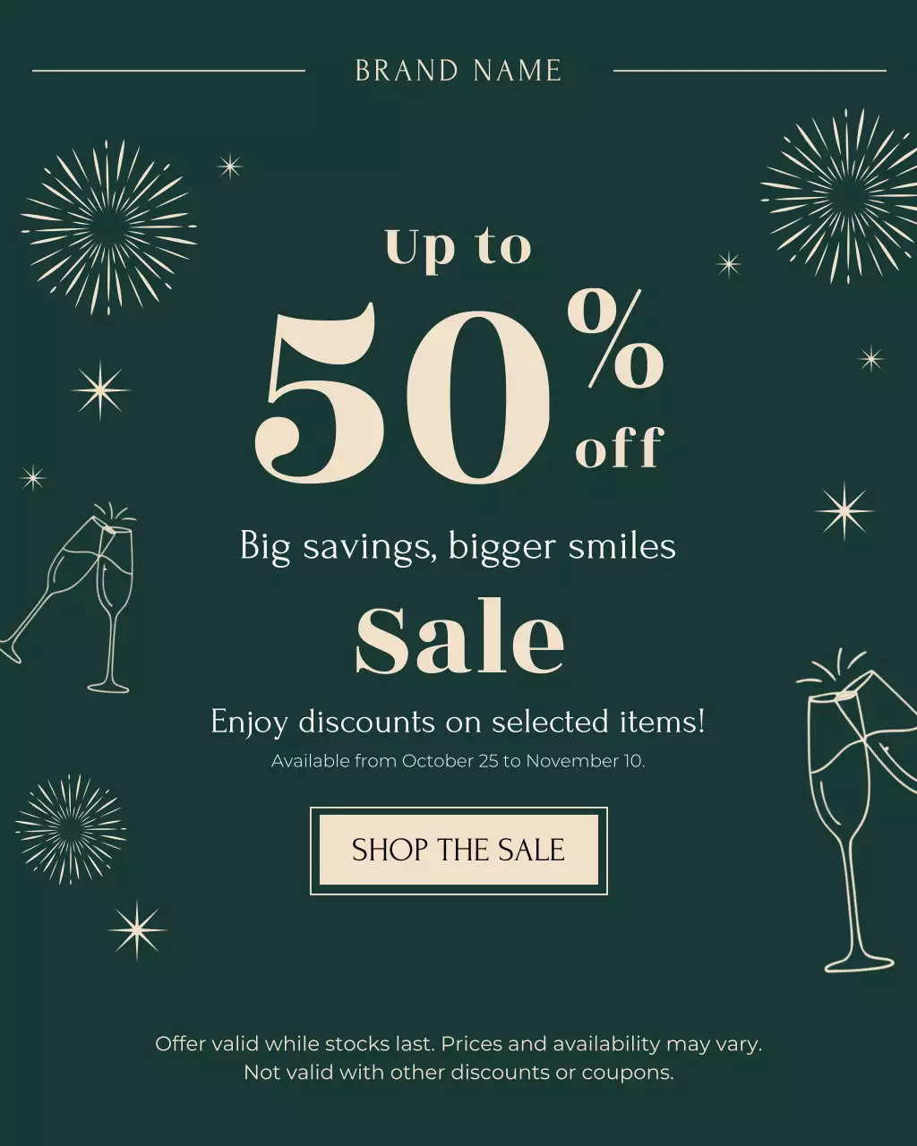 Potret Instagram Promosi Penjualan Elegan Hijau