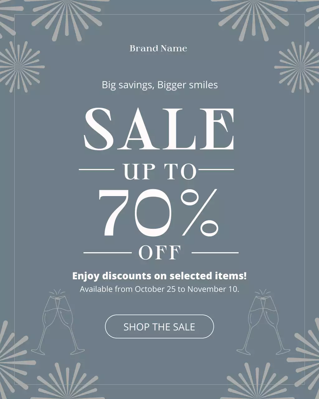 Potret Instagram Promosi Penjualan Elegan Abu-abu