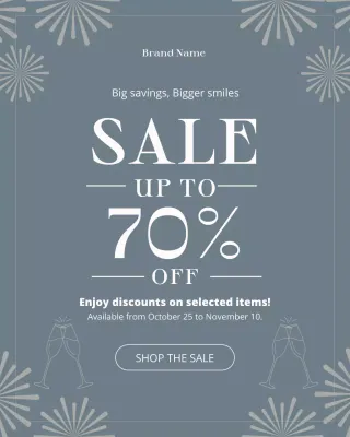 Potret Instagram Promosi Penjualan Elegan Abu-abu