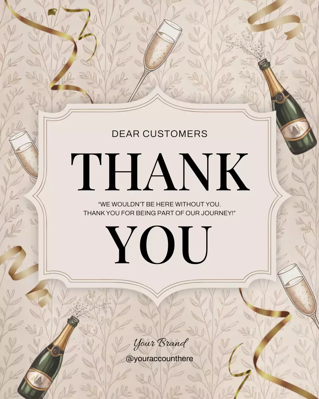 Kartu Ucapan Terima Kasih Elegan Beige Postingan Instagram