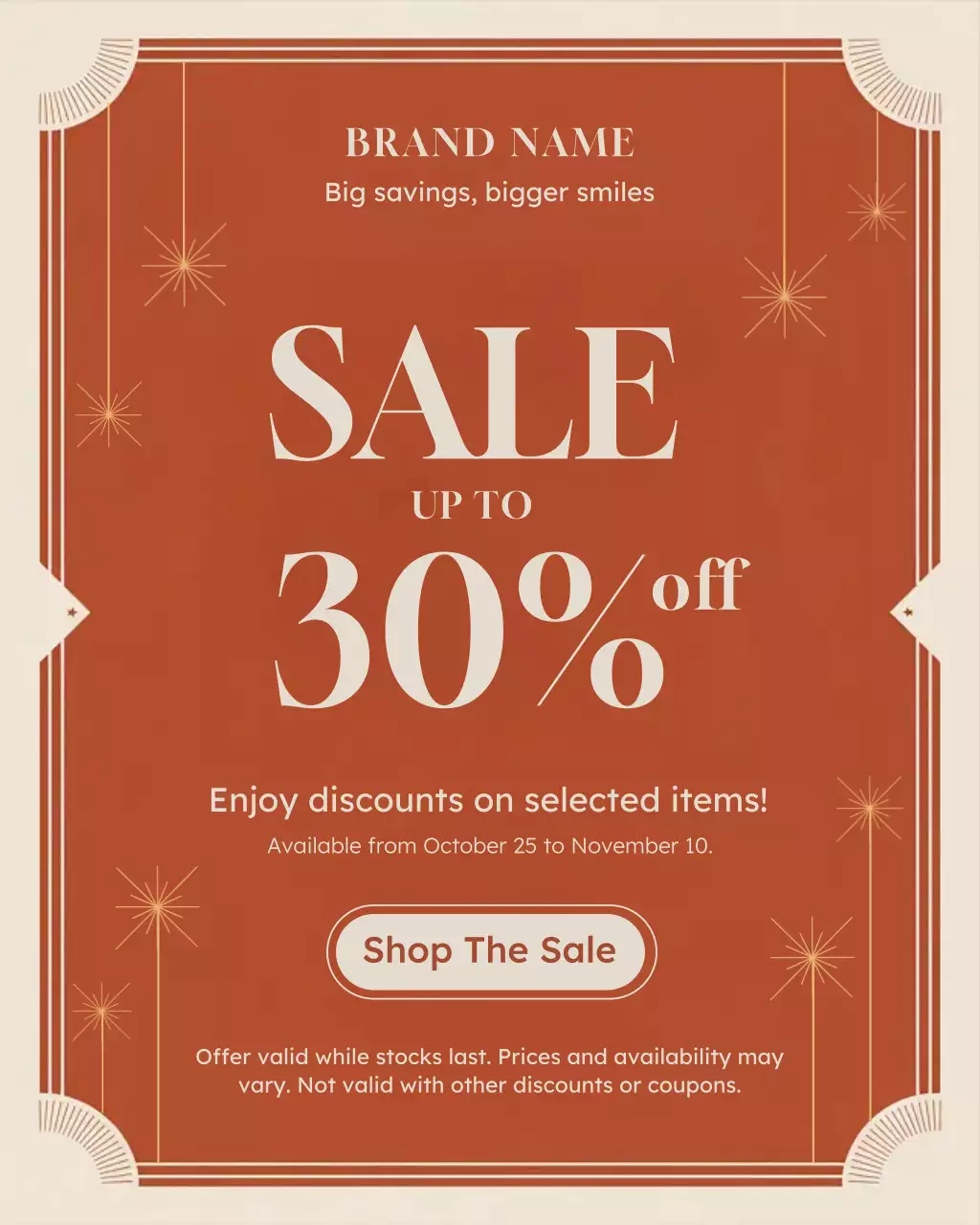 Potret Instagram Promosi Penjualan Retro Coklat