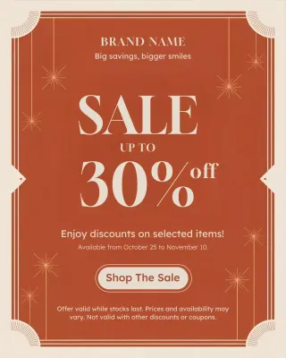 Potret Instagram Promosi Penjualan Retro Coklat