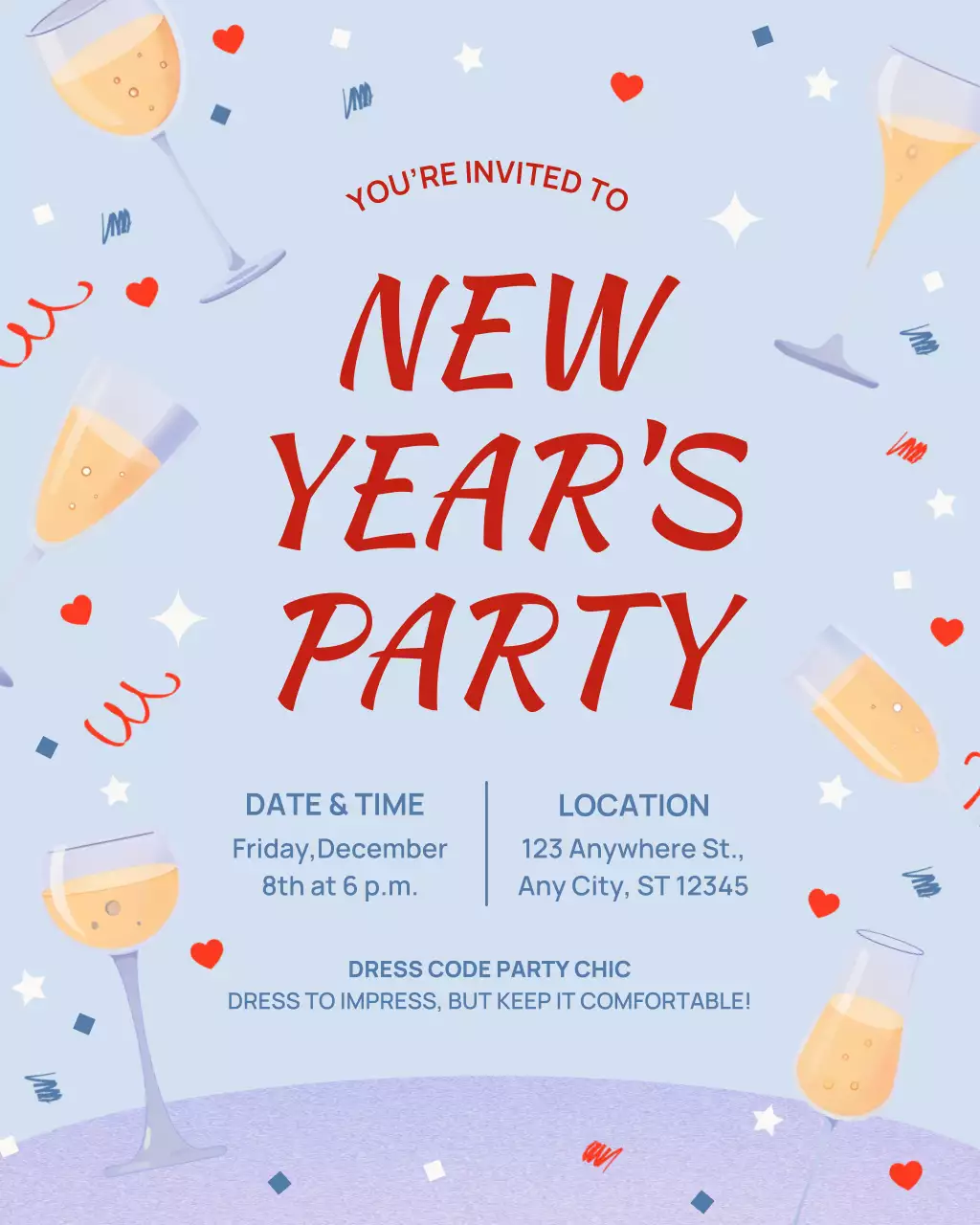 Postingan Instagram Undangan Koktail Biru Elegan