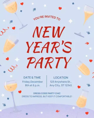 Postingan Instagram Undangan Koktail Biru Elegan