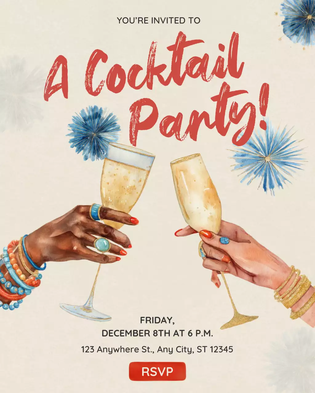 Postingan Instagram Undangan Koktail Elegan Beige