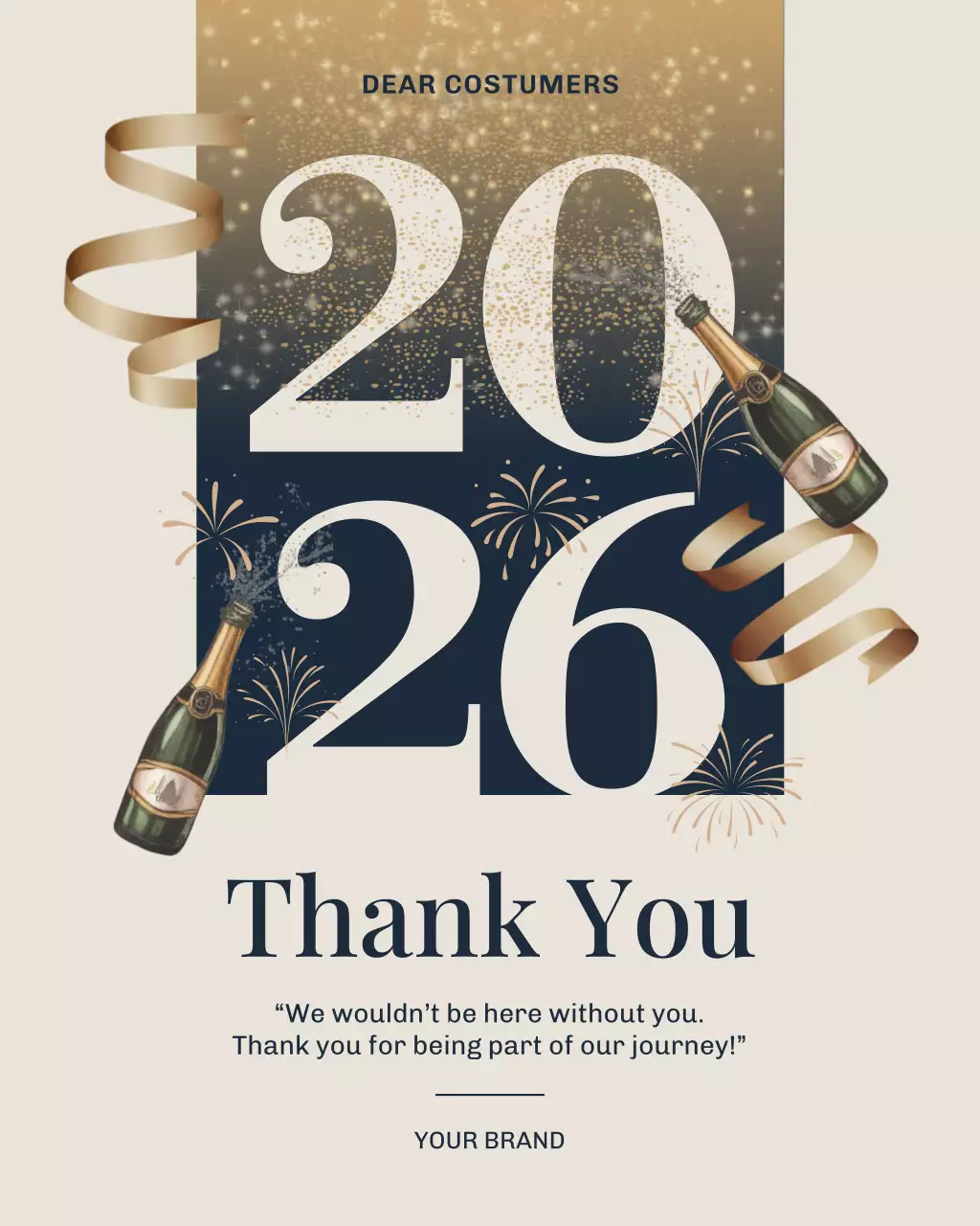 Postingan Instagram Pengumuman Perayaan Elegan Beige