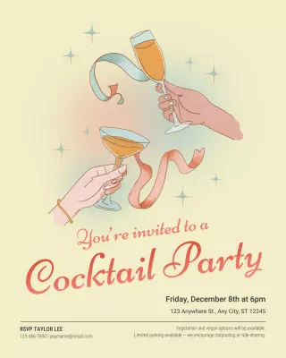 Postingan Instagram Undangan Koktail Elegan Beige