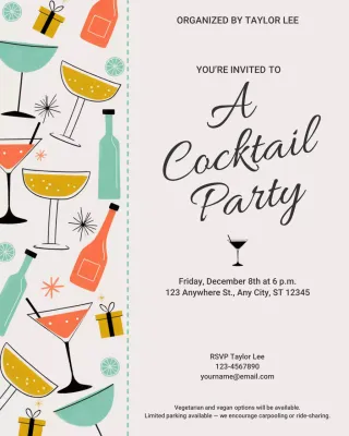 Postingan Instagram Undangan Koktail Retro Mint