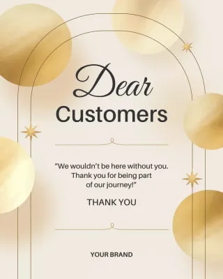 Postingan Instagram Pengumuman Pelanggan Gold Elegant