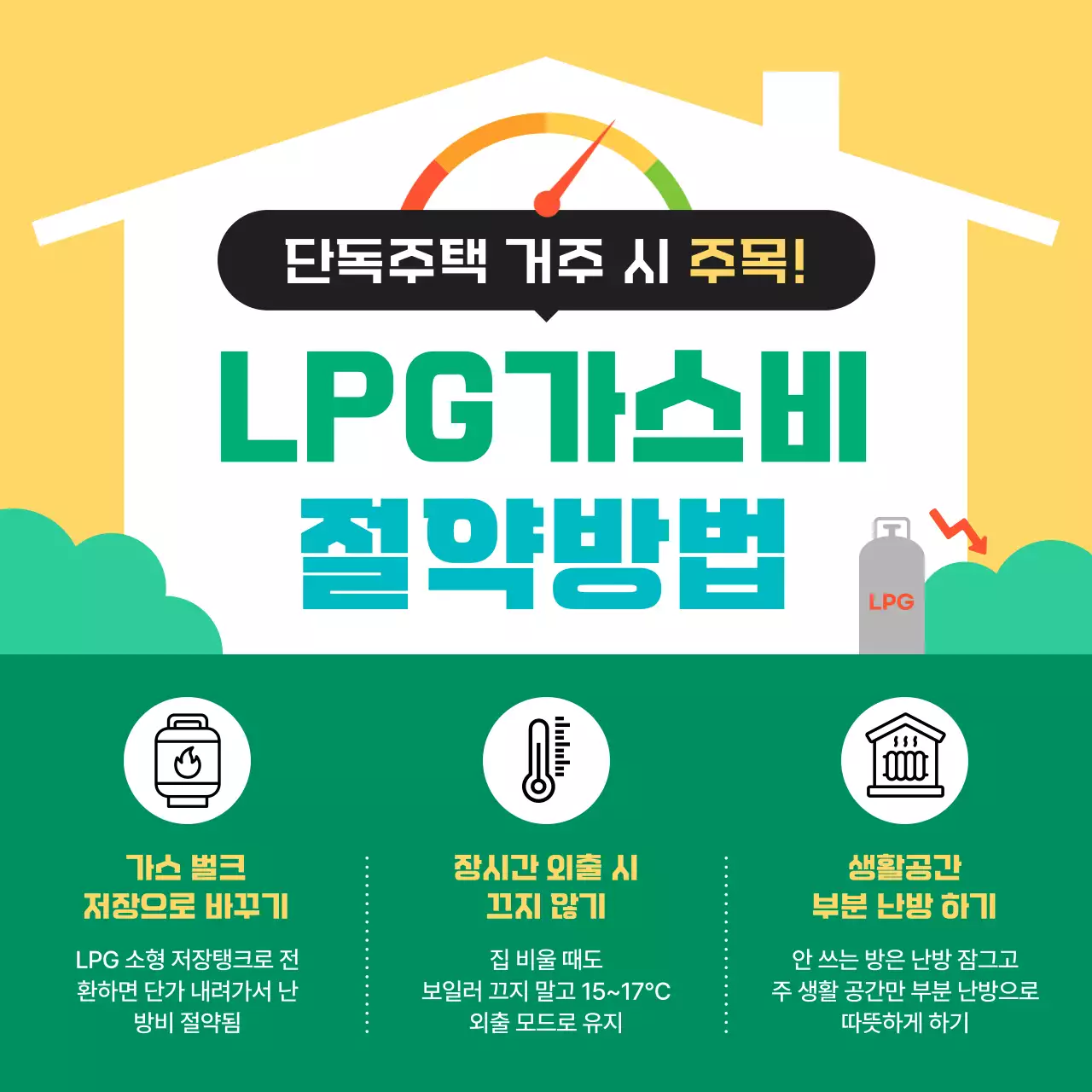 노랑 깔끔 에너지 절약 안내