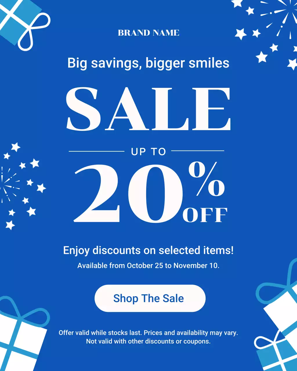 Potret Instagram Iklan Promosi Penjualan Modern Biru