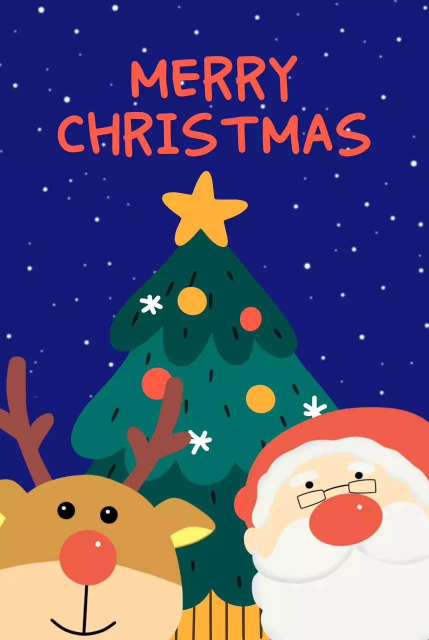 파랑 아기자기한 크리스마스 엽서