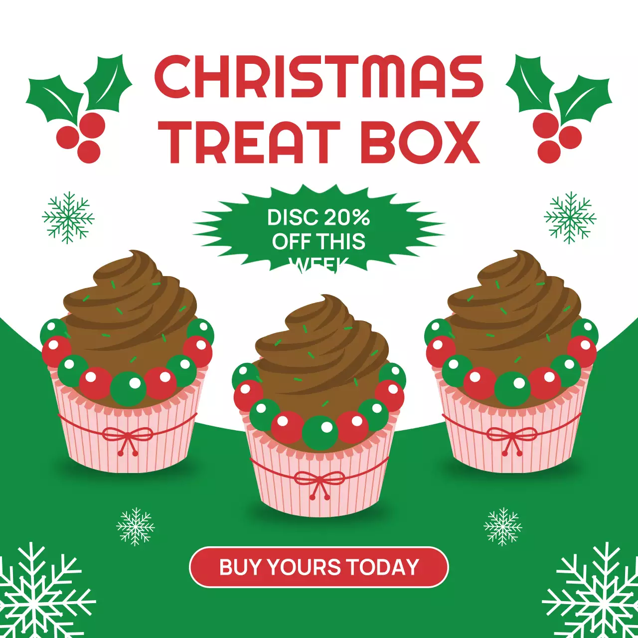 초록 심플 크리스마스 할인