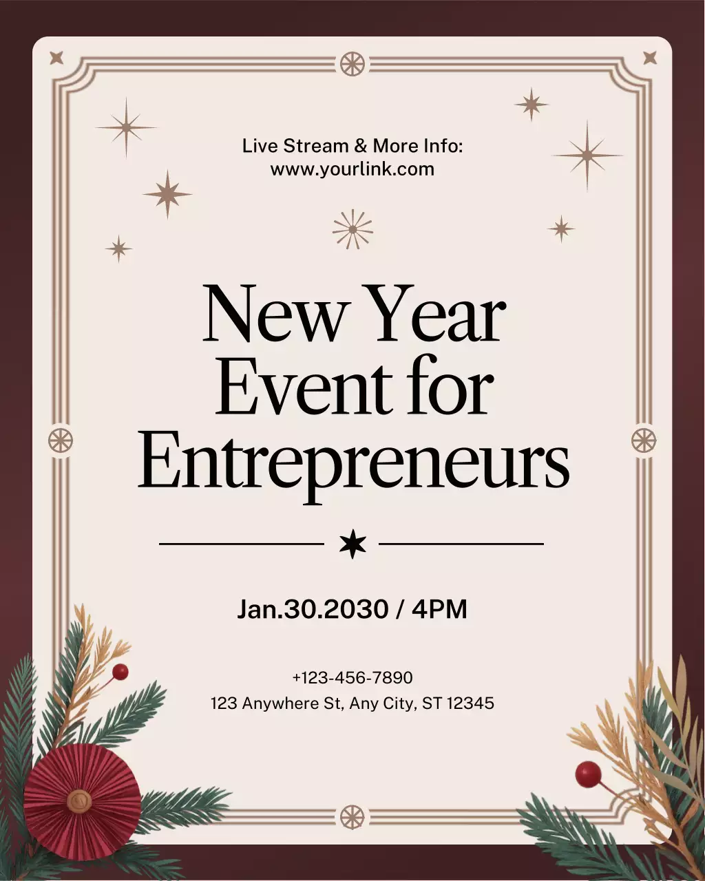 Pengumuman Acara Langsung Bisnis Elegan di Instagram Vertikal