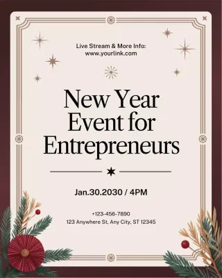 Pengumuman Acara Langsung Bisnis Elegan di Instagram Vertikal