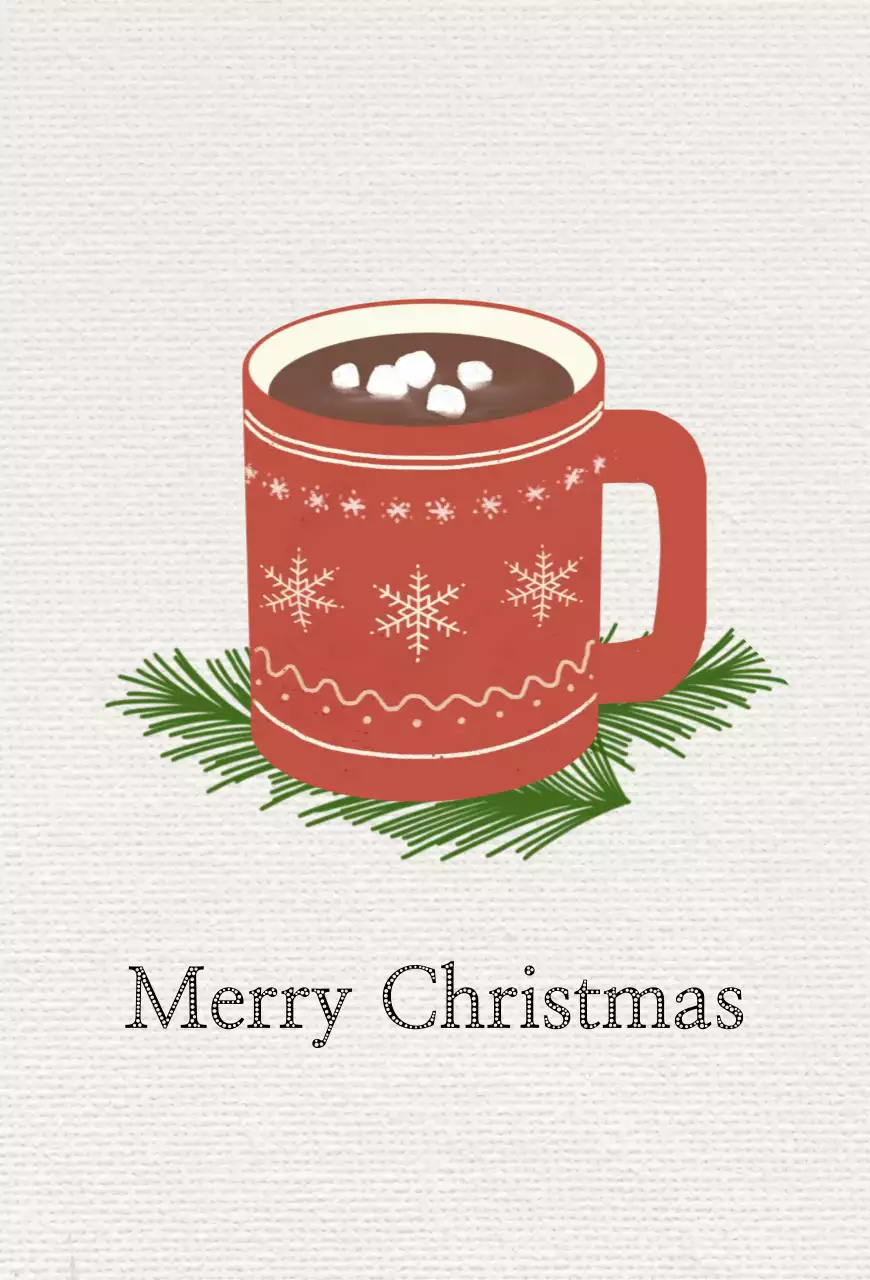 빨간색과 초록색의 심플한 크리스마스 기념 엽서 편지