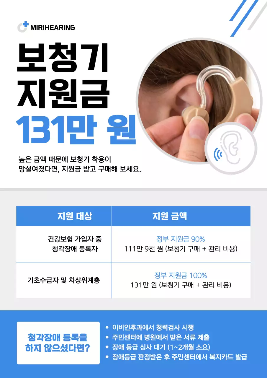 파랑 깔끔 청각장애 지원 안내