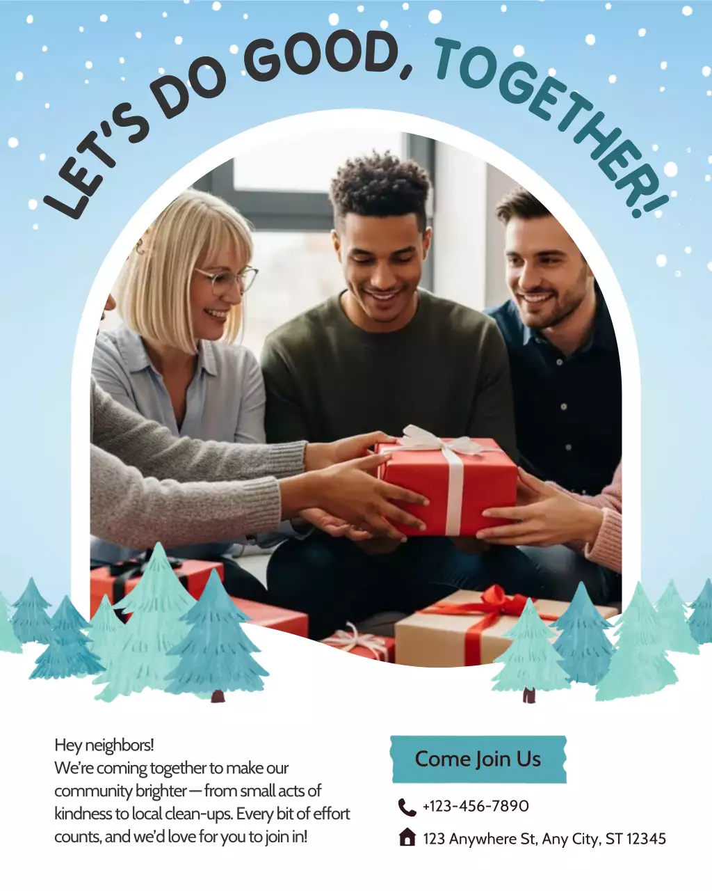 Undangan komunitas modern berwarna krem