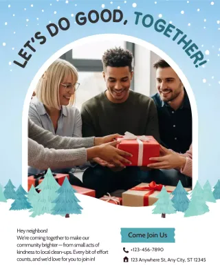 Undangan komunitas modern berwarna krem