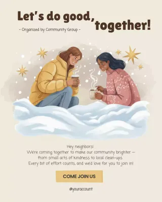 Undangan Komunitas Impian Berwarna Krem Melalui Unggahan Instagram