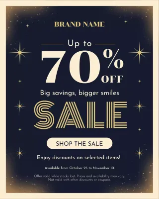 Potret Instagram Promosi Penjualan Elegan Hitam