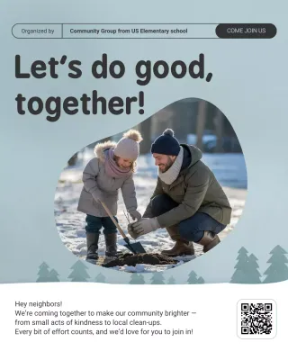 Undangan Acara Komunitas Minimalis Berwarna Krem (Postingan Instagram)