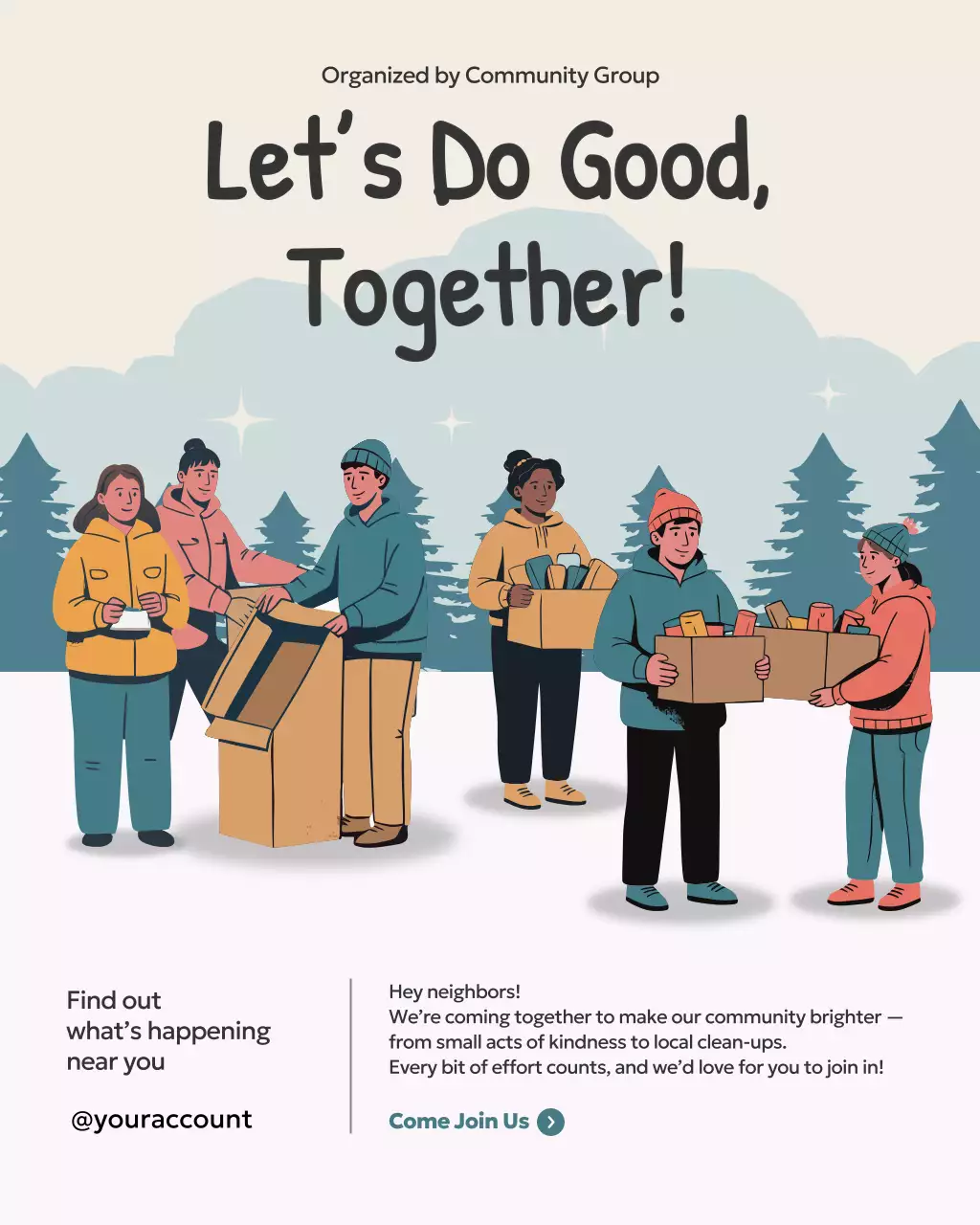 Pengumuman Acara Komunitas Beige Modern di Instagram